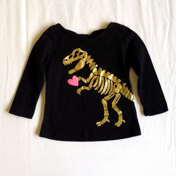 carter's dinosaur valentine graphic long sleeve shirt 9 months baby girl - Picture 1 of 5